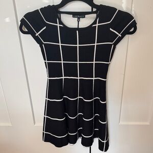 My Michelle Black and White Checkered Mini Dress